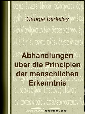 cover image of Abhandlungen über die Principien der menschlichen Erkenntnis
